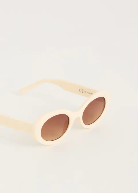Zonnebril met ovale glazen off-white (WIT.IV)