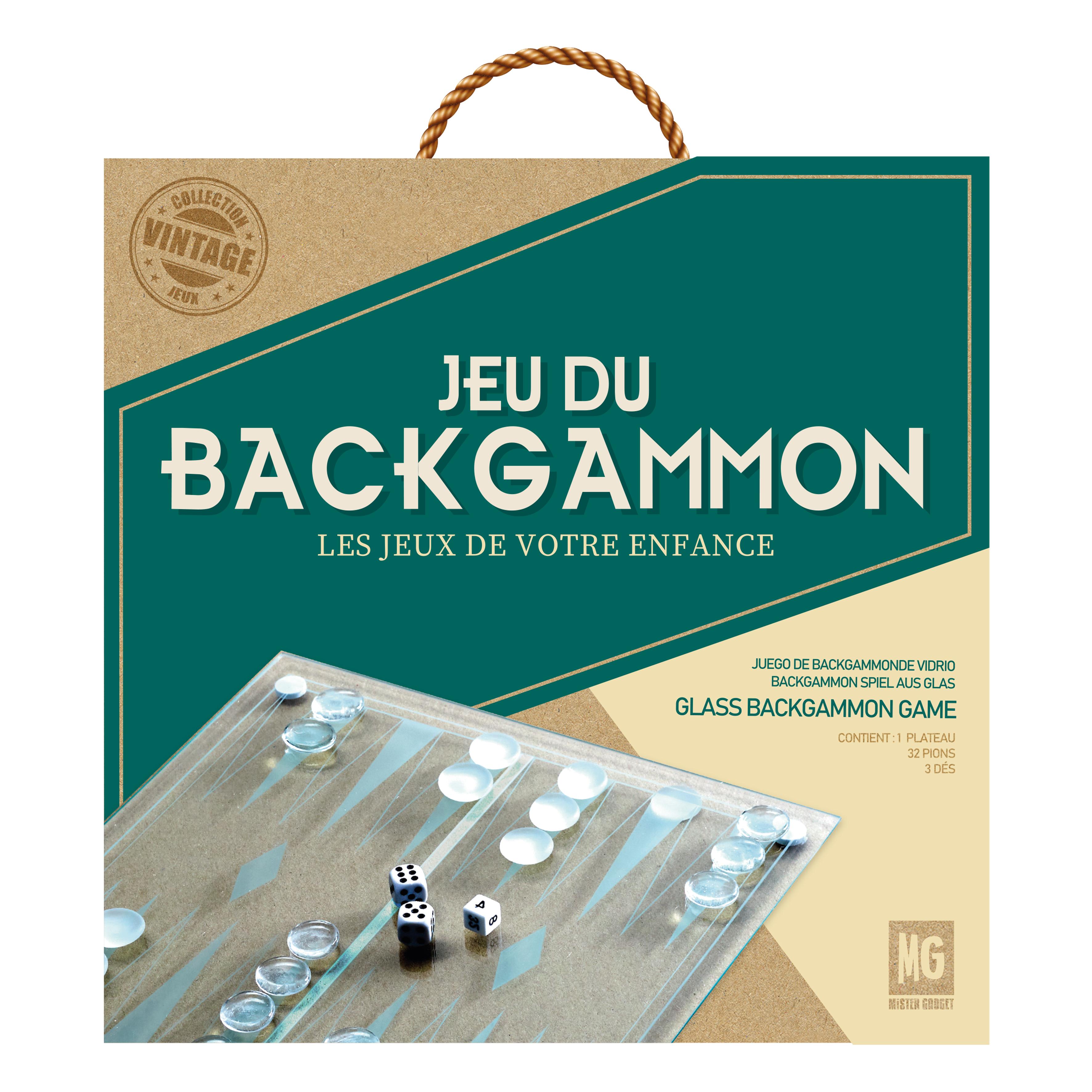 JEU BACKGAMMON VERRE