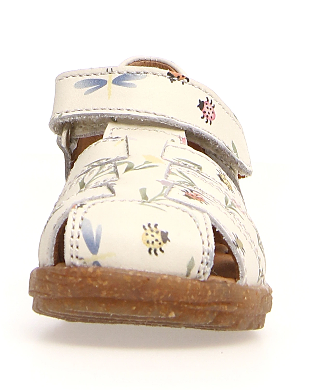 Klett-Sandalen BLUMENWIESE mit Zehenschutz in creme