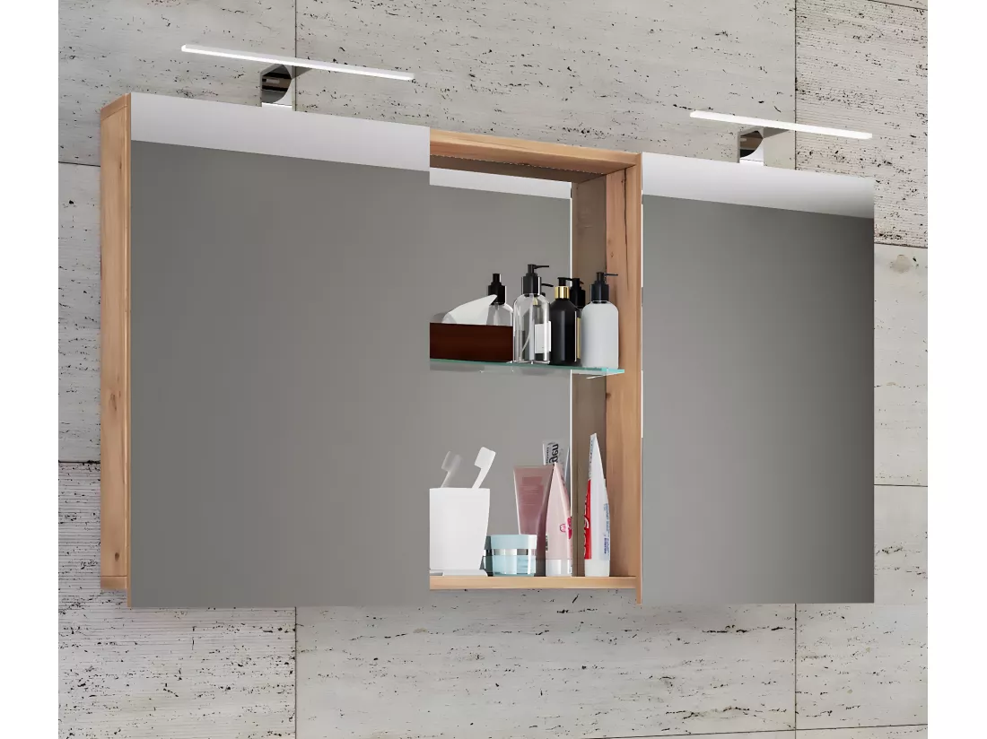 armoire de toilette miroir Budasi avec étagère