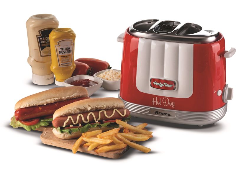 Ariete Hot Dog Maschine Party Time ARI-206-RD Rot/Weiss Hot Dog-Gerät
