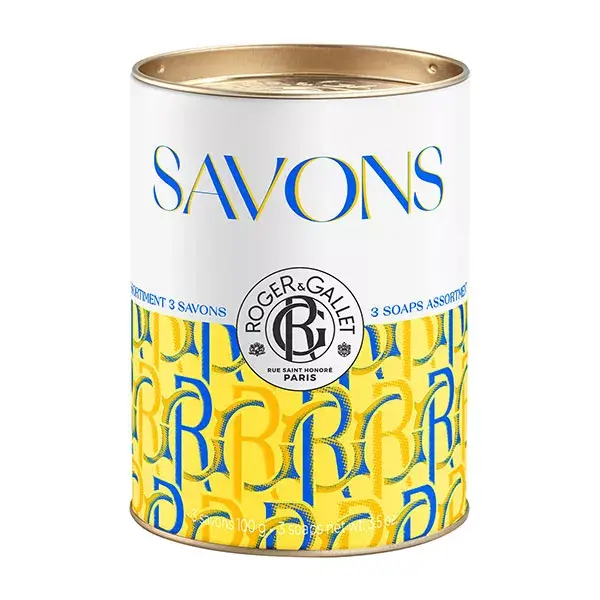 Conjunto de presente Roger & Gallet com 3 sabonetes benéficos: Flor de Laranjeira, Limão e Sândalo, 100g