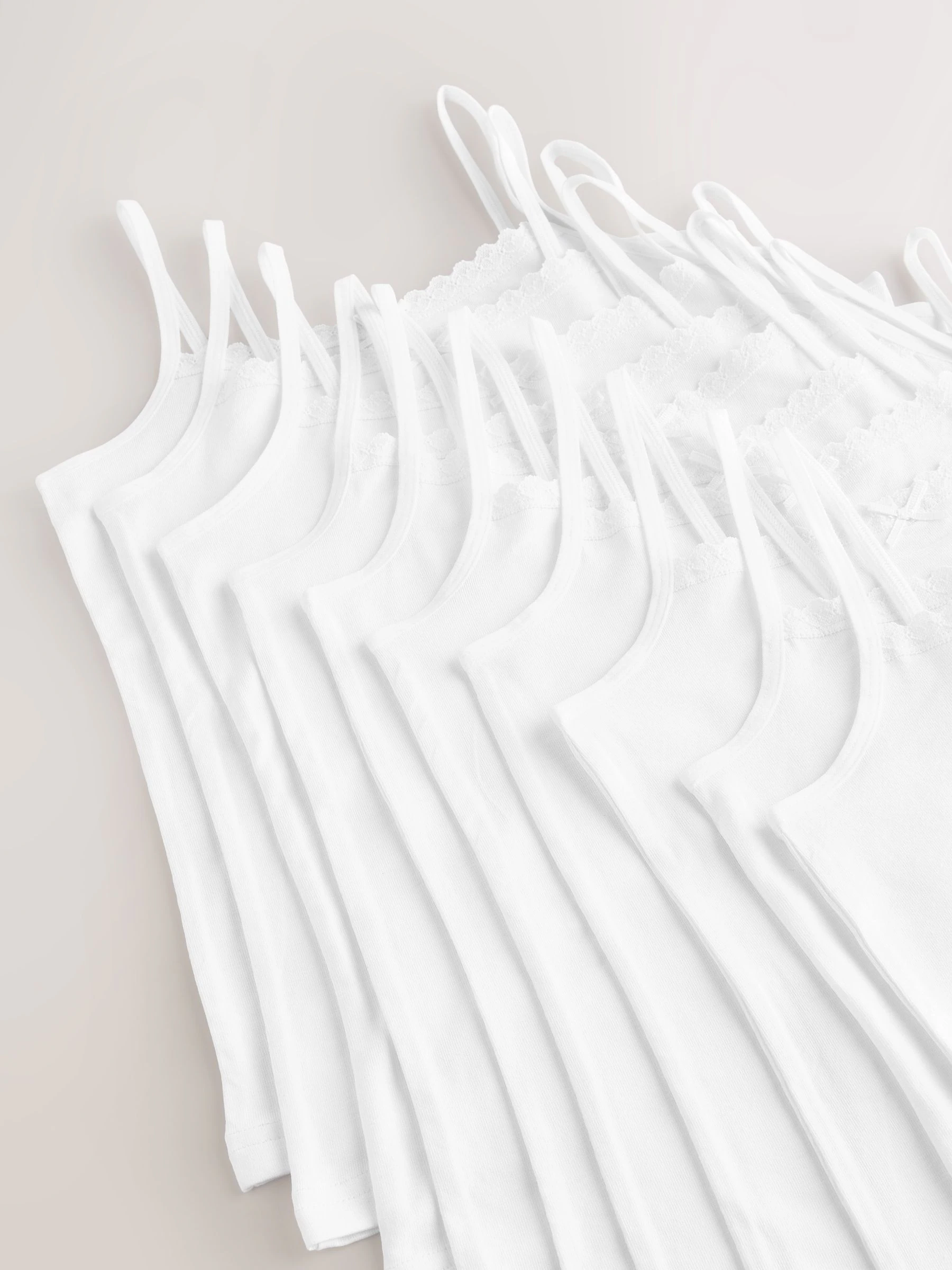 Wit - Elastische cami-hemdjes met bandjes (1,5-16jr)
