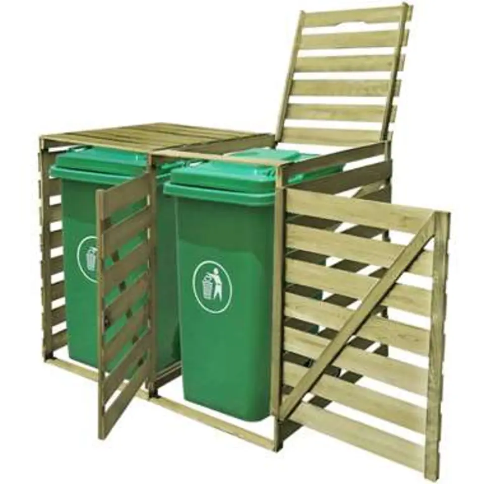 vidaXL - Containerberging - Groen - Hout - 2 containers