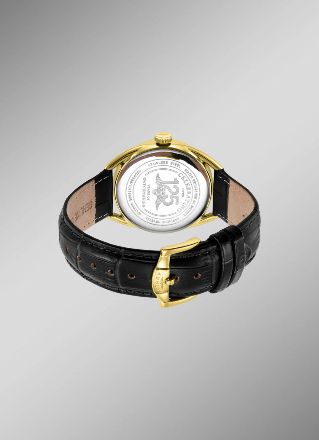 Rotary Quartz-Herrenuhr mit Lederband