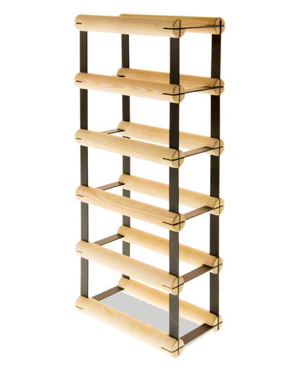 PROREGAL Modulair Wijnrek Vinotega Mod Metaal HxBxD 52,5 x 12,5 x 24,5 cm 1 x 5 Flessen Massief grenenhout Natuurlijk