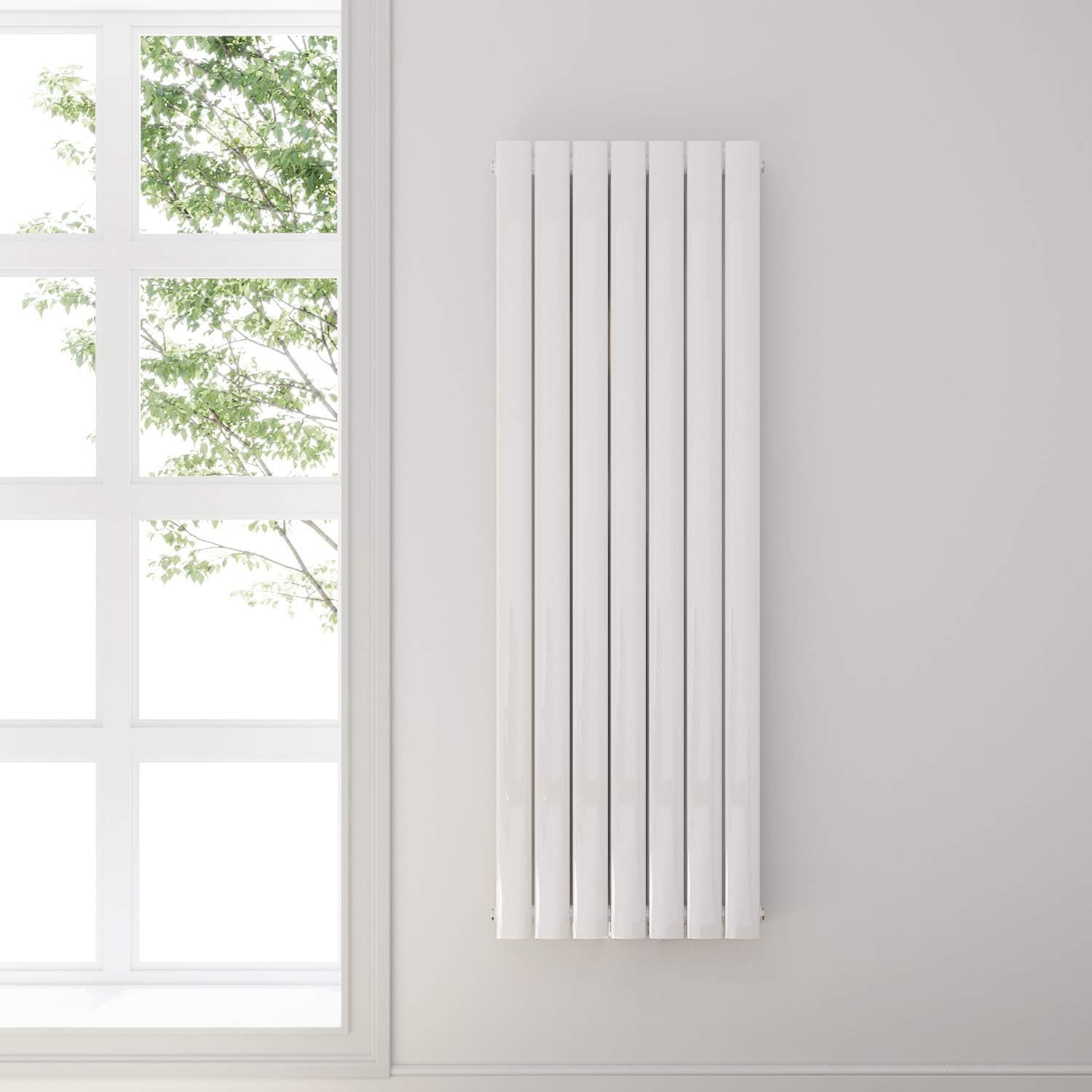 Design Flach Heizkörper 1600x539mm Weiß Paneelheizkörper Vertikal Mittelanschluss Doppellagig