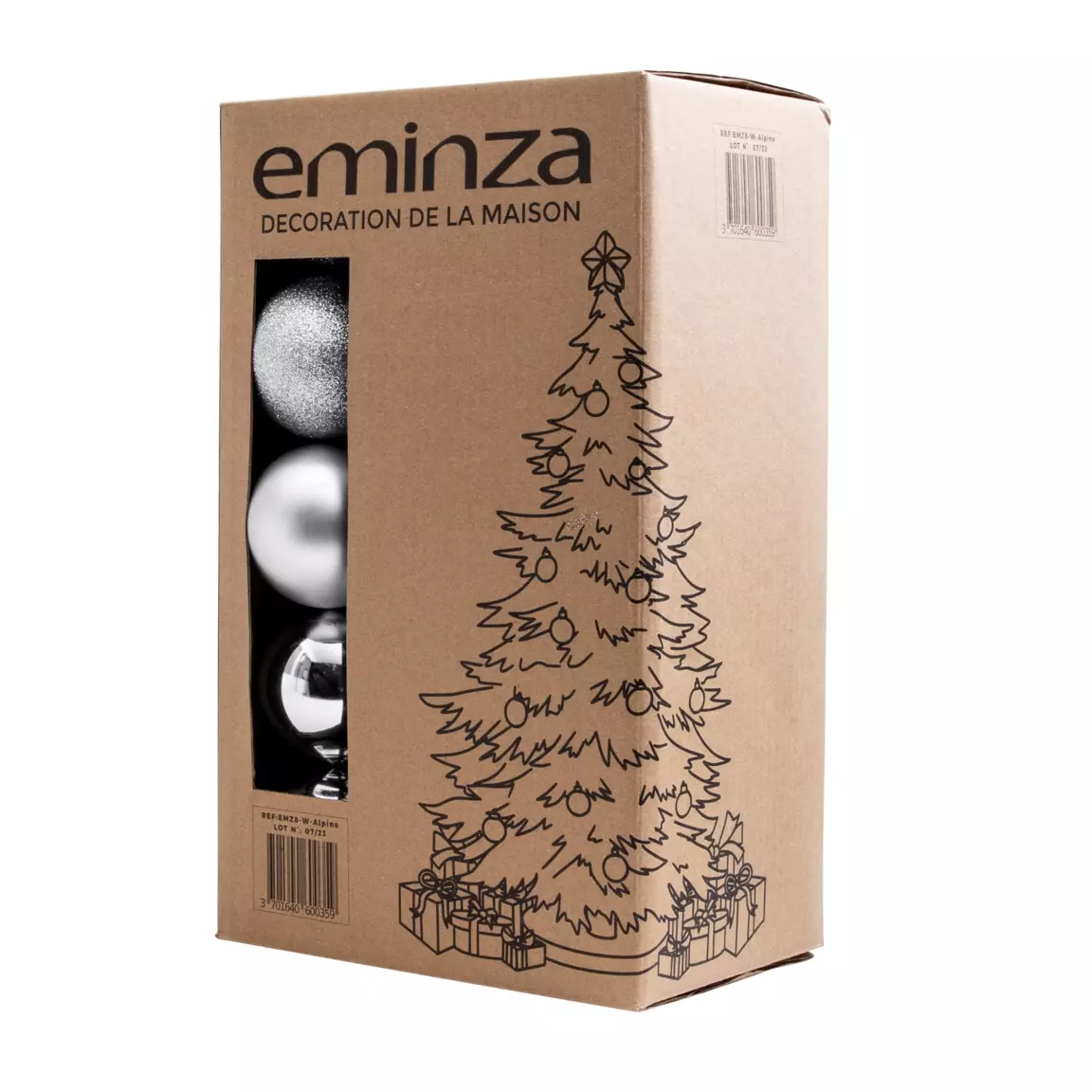 Lot de 30 boules de Noël (D80 mm) New Alpine Argent