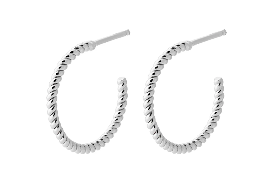 Pernille Corydon  Small Twisted Creoler - sølv