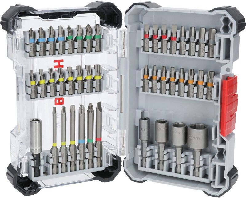 Bosch Professional - Extra Hard - Schroefbitset - 43-delig - Kleurgecodeerd - Robuuste Cassette