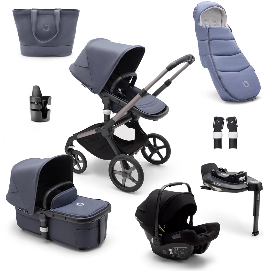 bugaboo Kombikinderwagen Fox 5 Starter Set GraphiteStormy Blue
