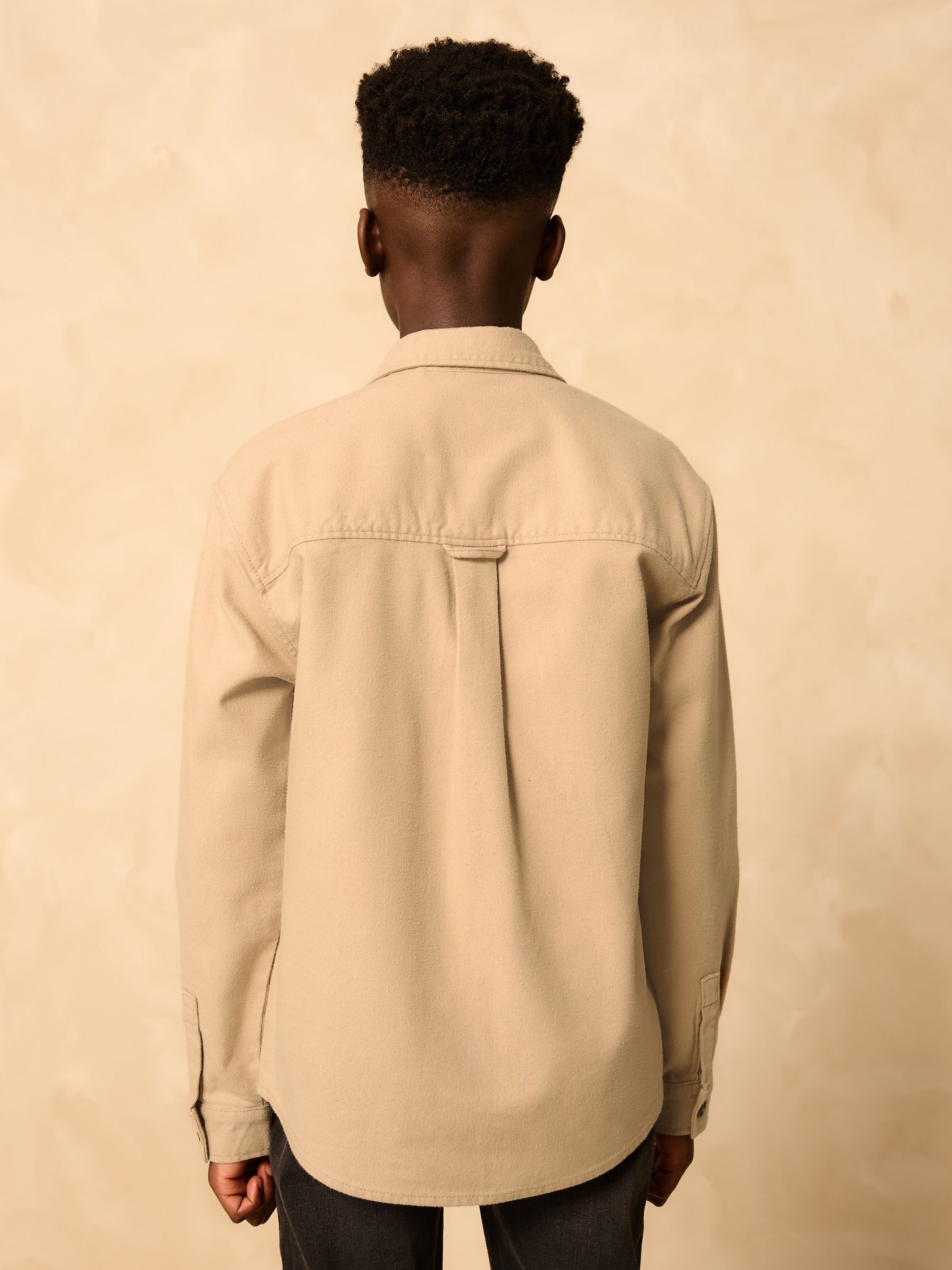Pastelgeel - Geborsteld overshirt (3-16jr)