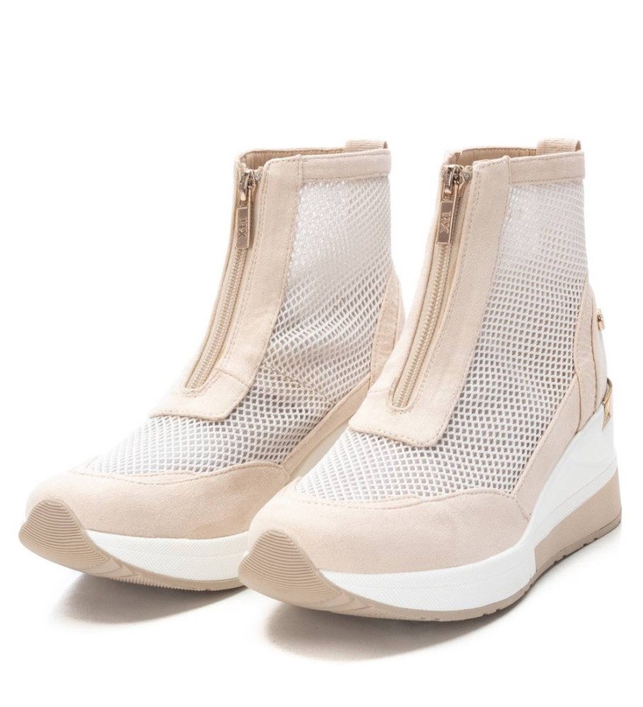 Tênis Xti 141043 Bege - Salto plataforma de 7 cm