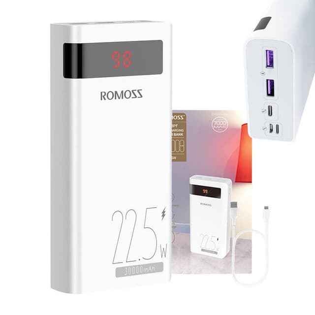 Powerbank Romoss SENSE8PF 30000mAh, 22,5W (hvid)