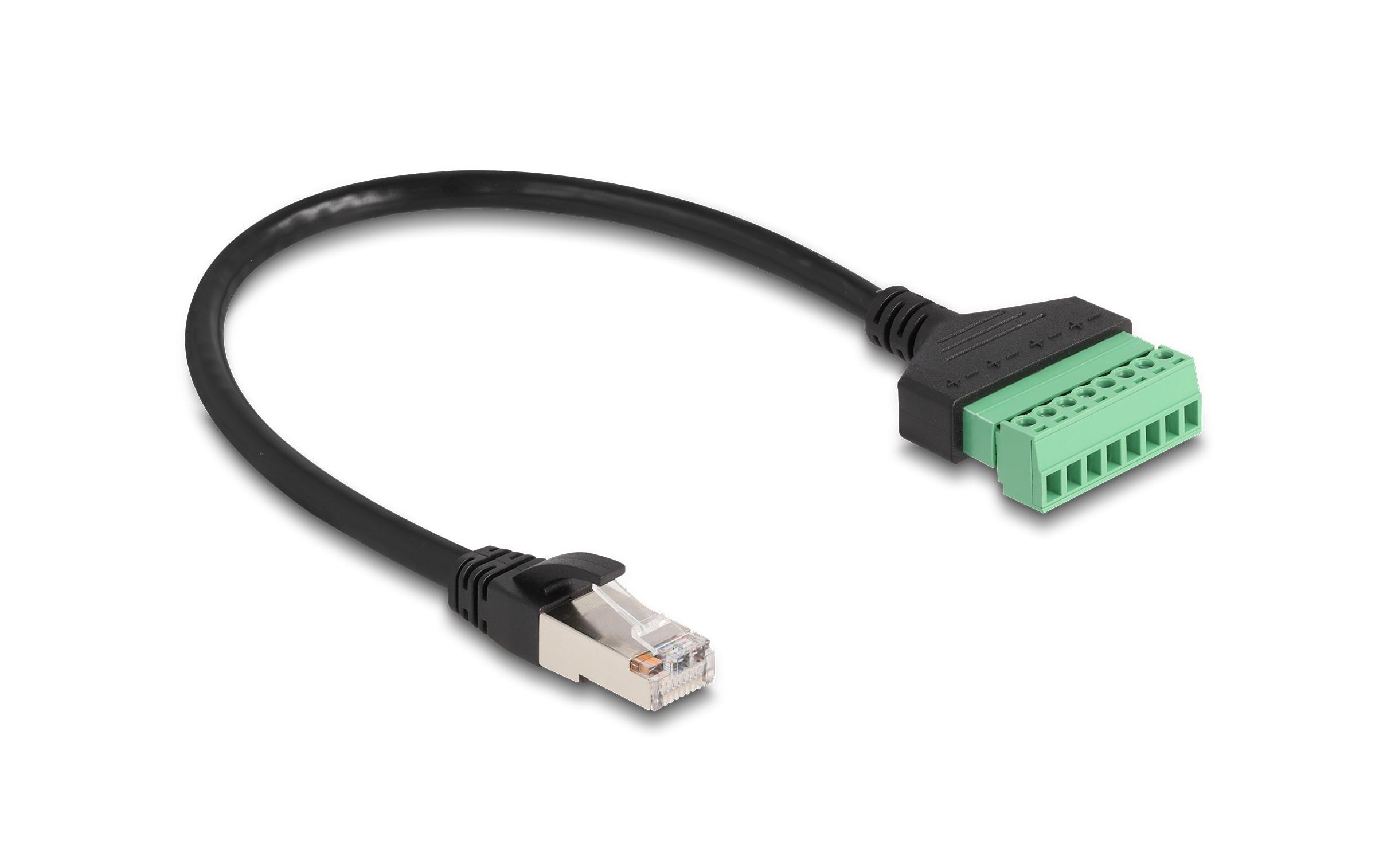 Terminalblock - RJ45 Kabel 1 StückDelock RJ45 Kabel Cat.6 Stecker zu Terminalblock Adapter 30 cm 2-teilig