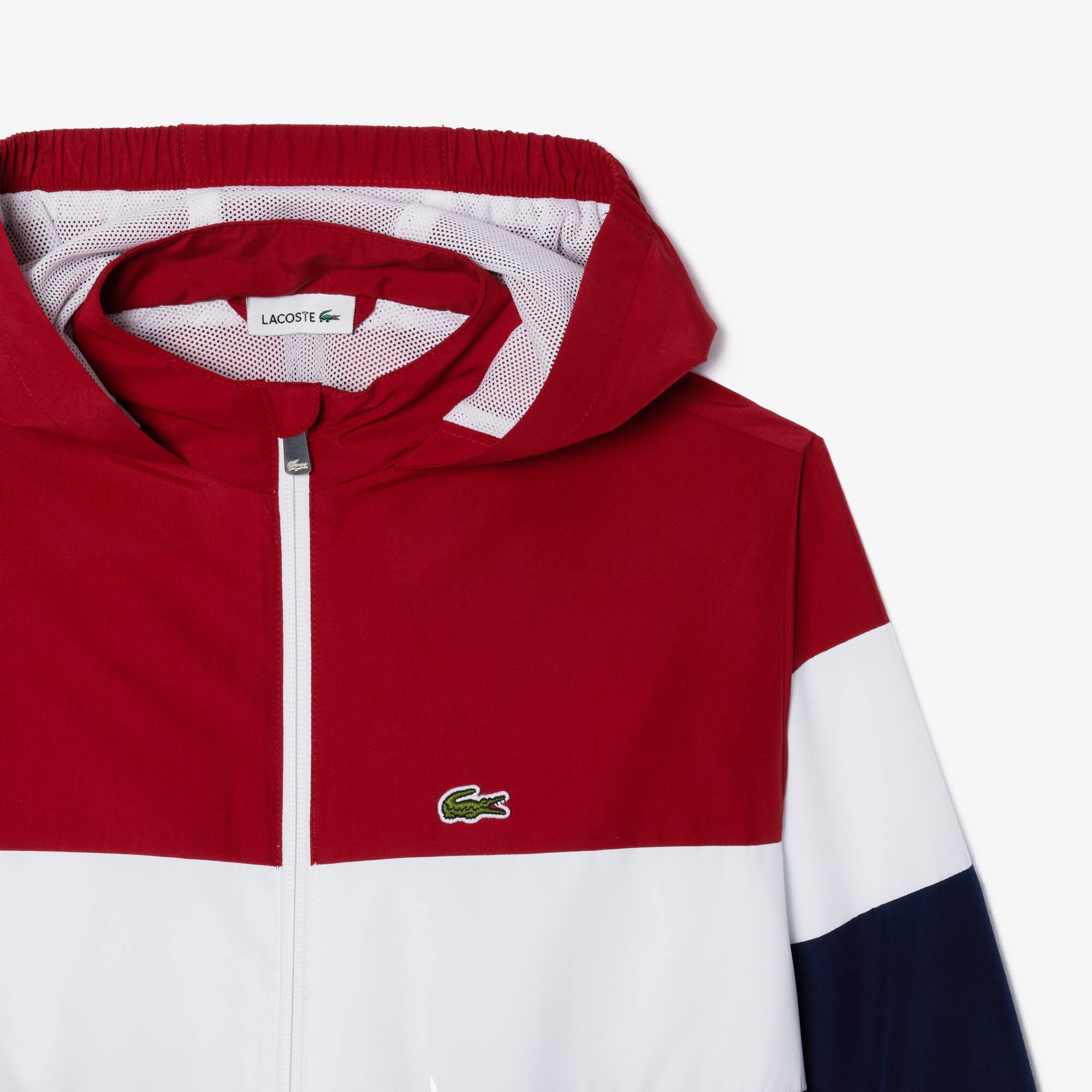 Veste zippée à capuche enfant Lacoste en polyester recyclé Manteaux & Blousons - Rouge - Lacoste - Enfant