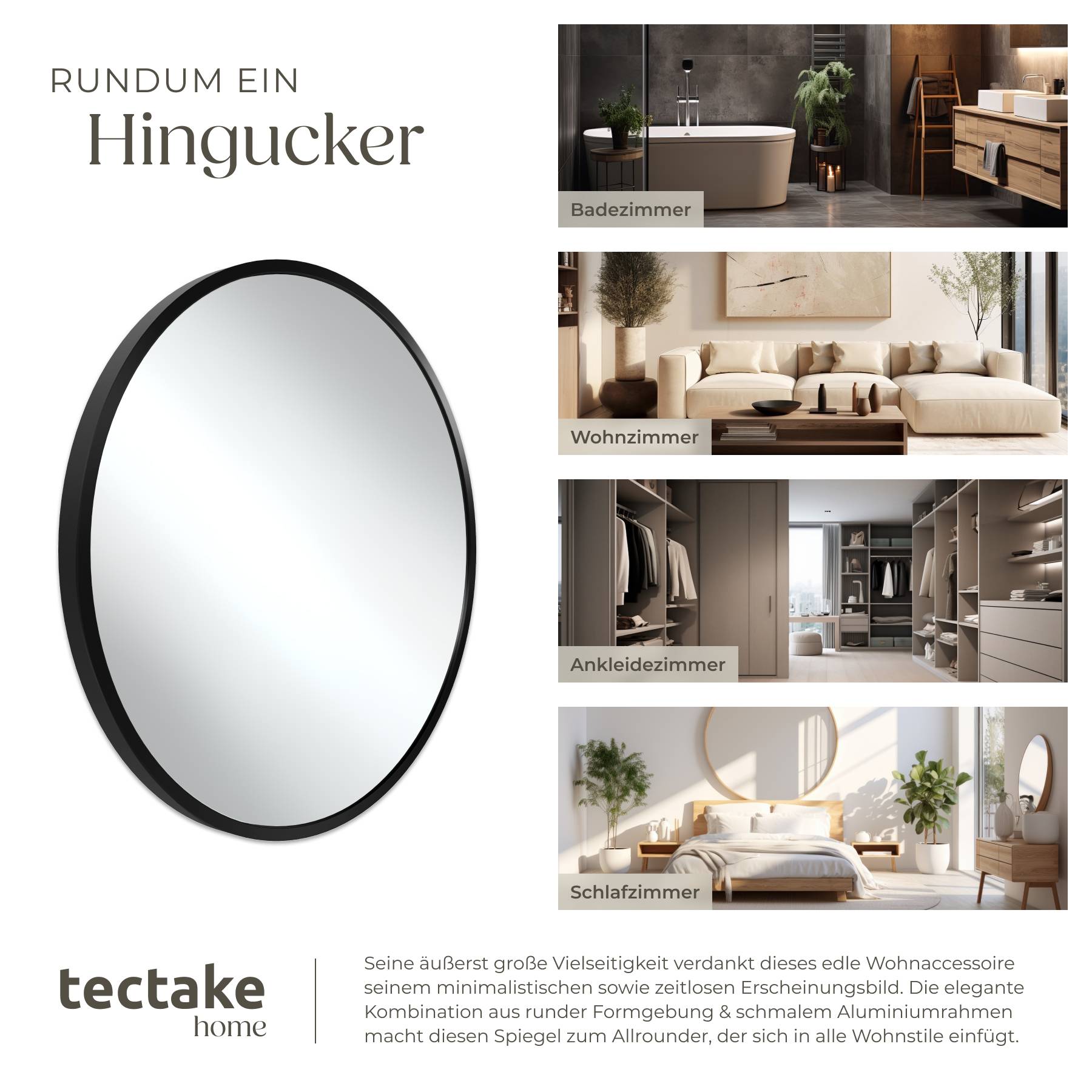 Runder Wandspiegel  Fiona