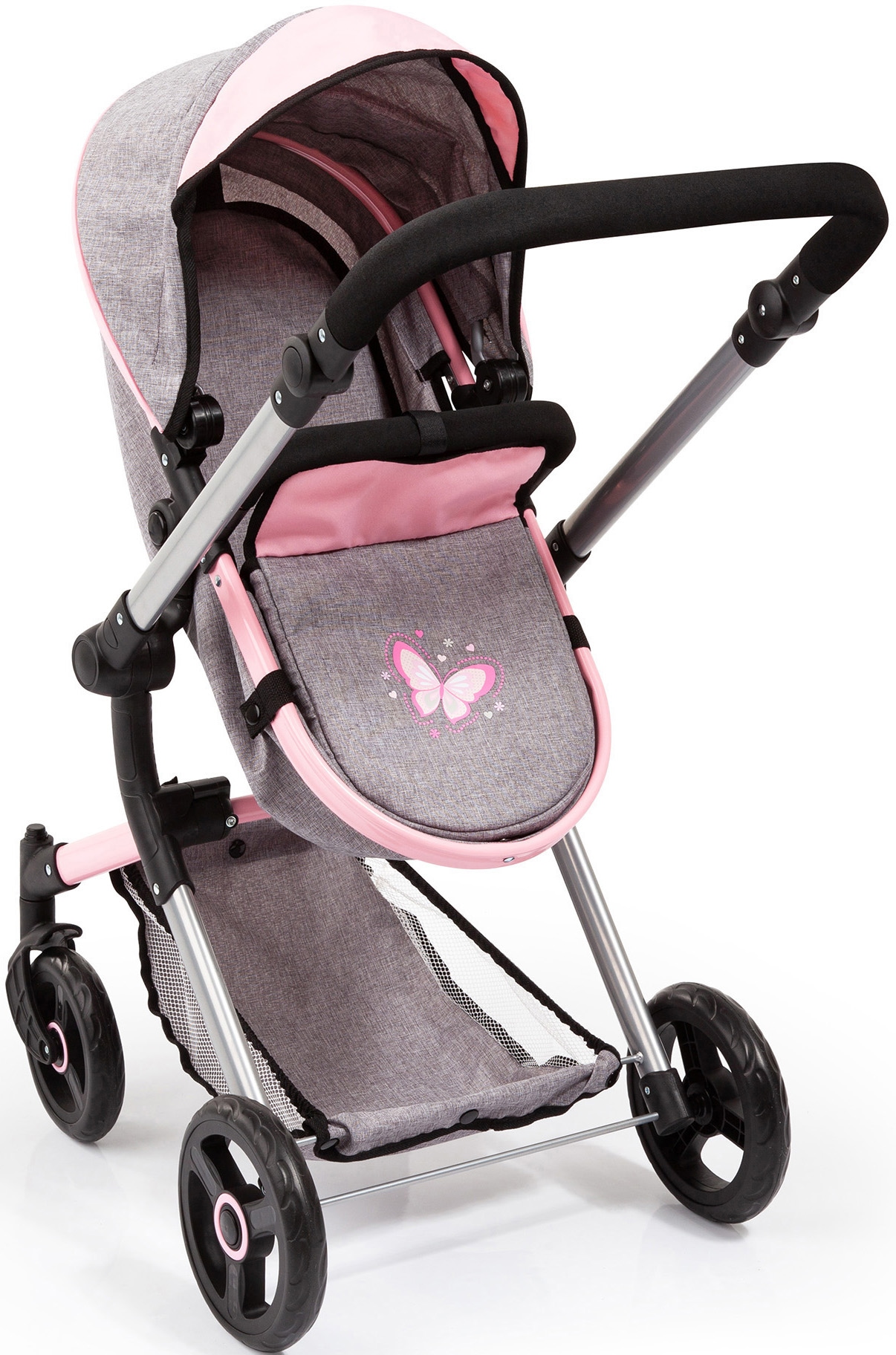 Bayer Kombi-Puppenwagen »Vario, grau« mit Wickeltasche