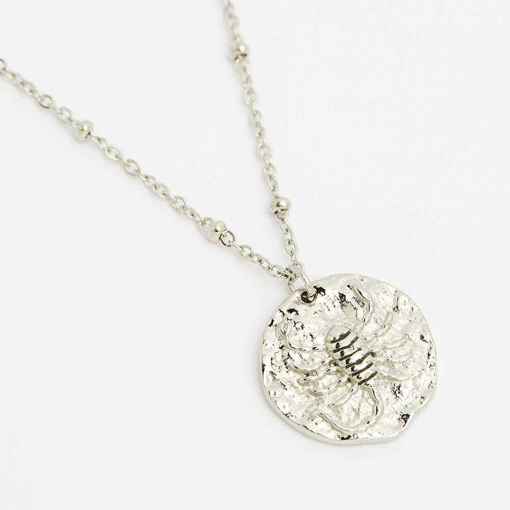 Collier astrologique Collier astro Scorpion acier argente