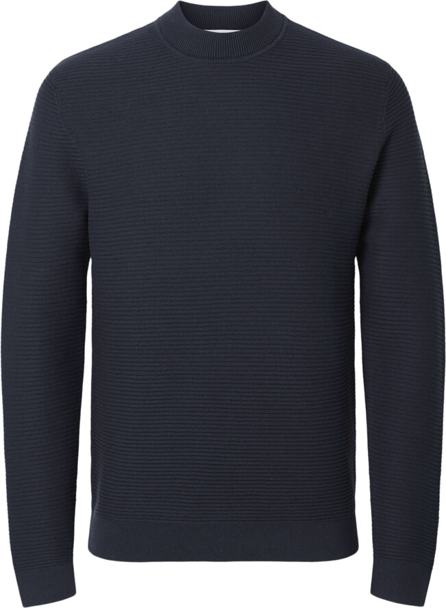 Selected Homme SLHTION LS KNIT STRUCTURE MOCK NECK Sky captain