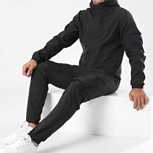 Ensemble Veste Zippée Et Pantalon Cargo Noir