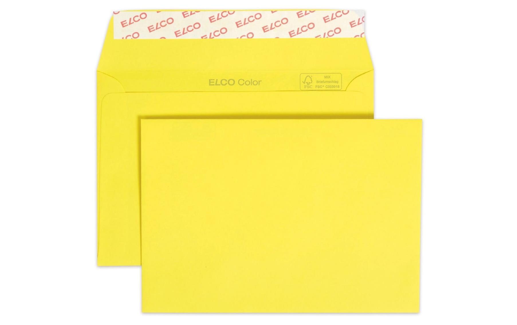 Couvert Color C6, Keine Fenster, 25 Stück, GelbFarbige Briefumschläge von Elco