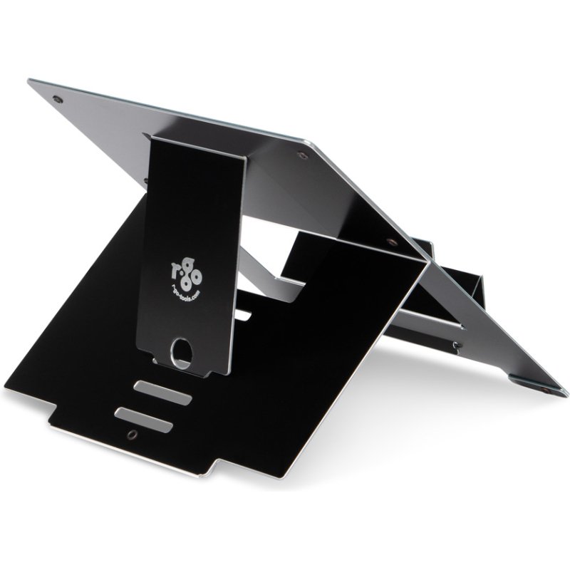 R-Go Tools Support pour ordinateur portable R-Go Riser, pliable, ergonomique et réglable, aluminium Hylite, noir