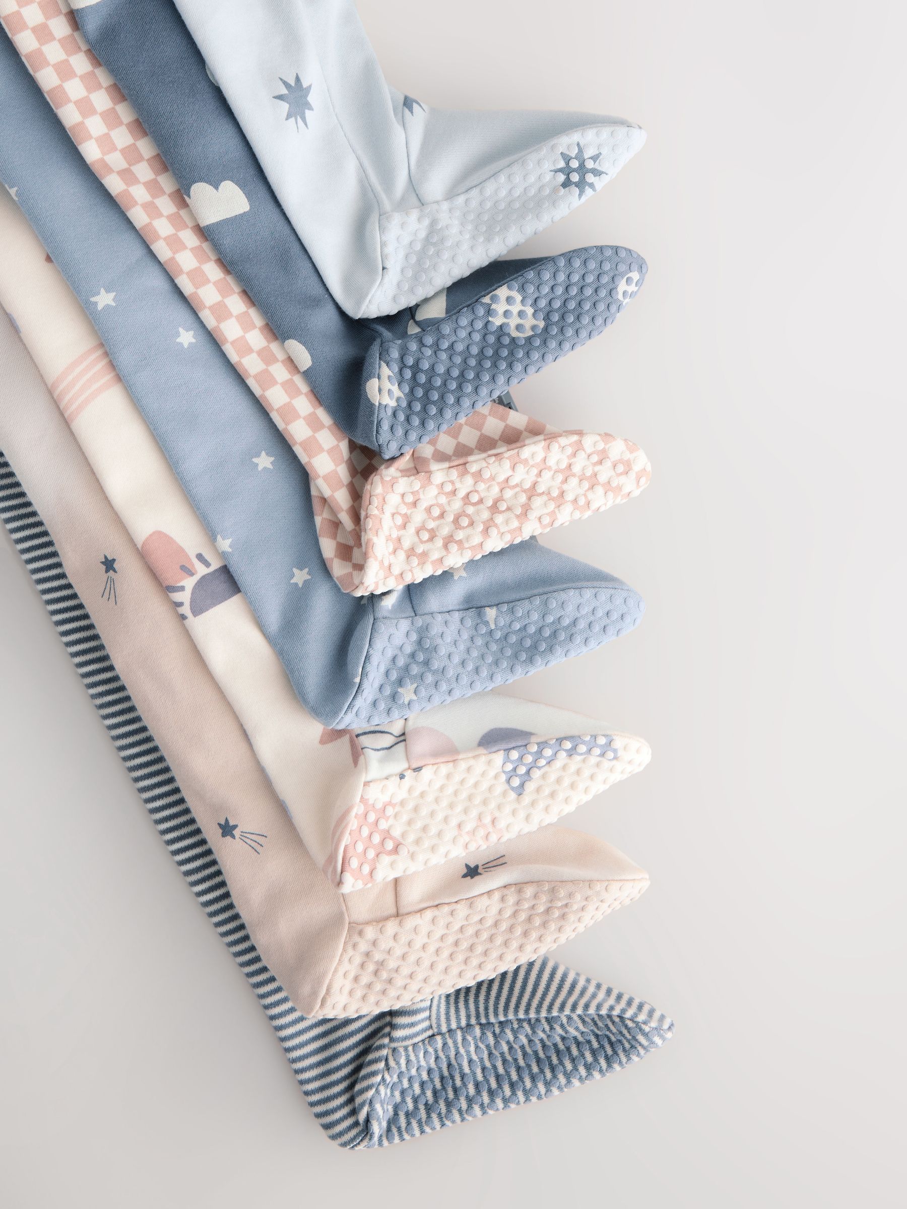 Blauw - Baby Popper Sleepsuits 7 Pack (0mths-2yrs)