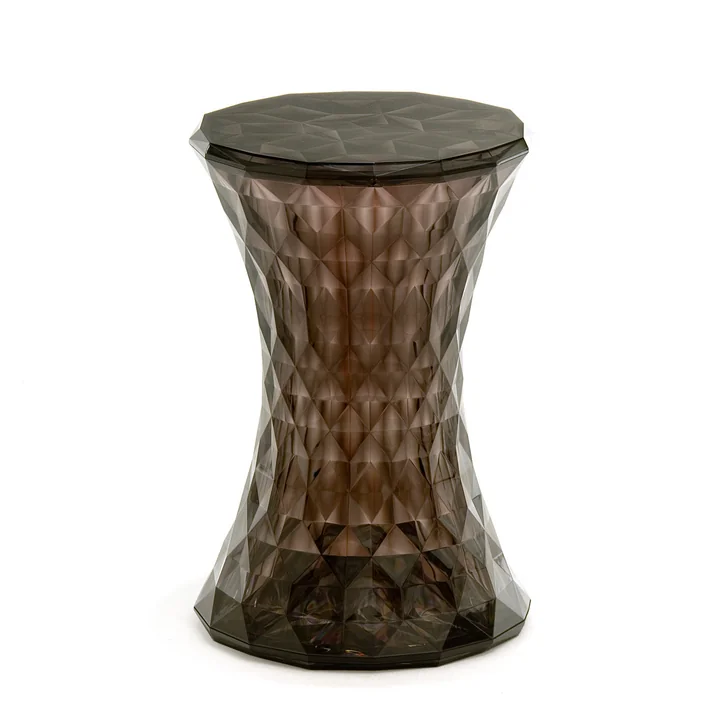 Kartell - Stone Beistelltisch und Hocker, fumé