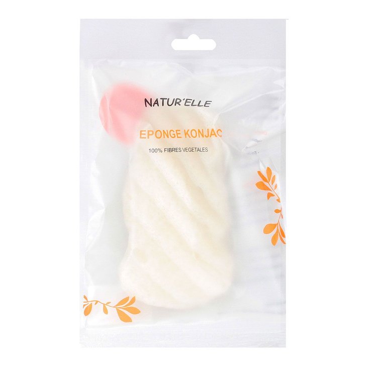 Eponge Konjac Wavy blanc naturel