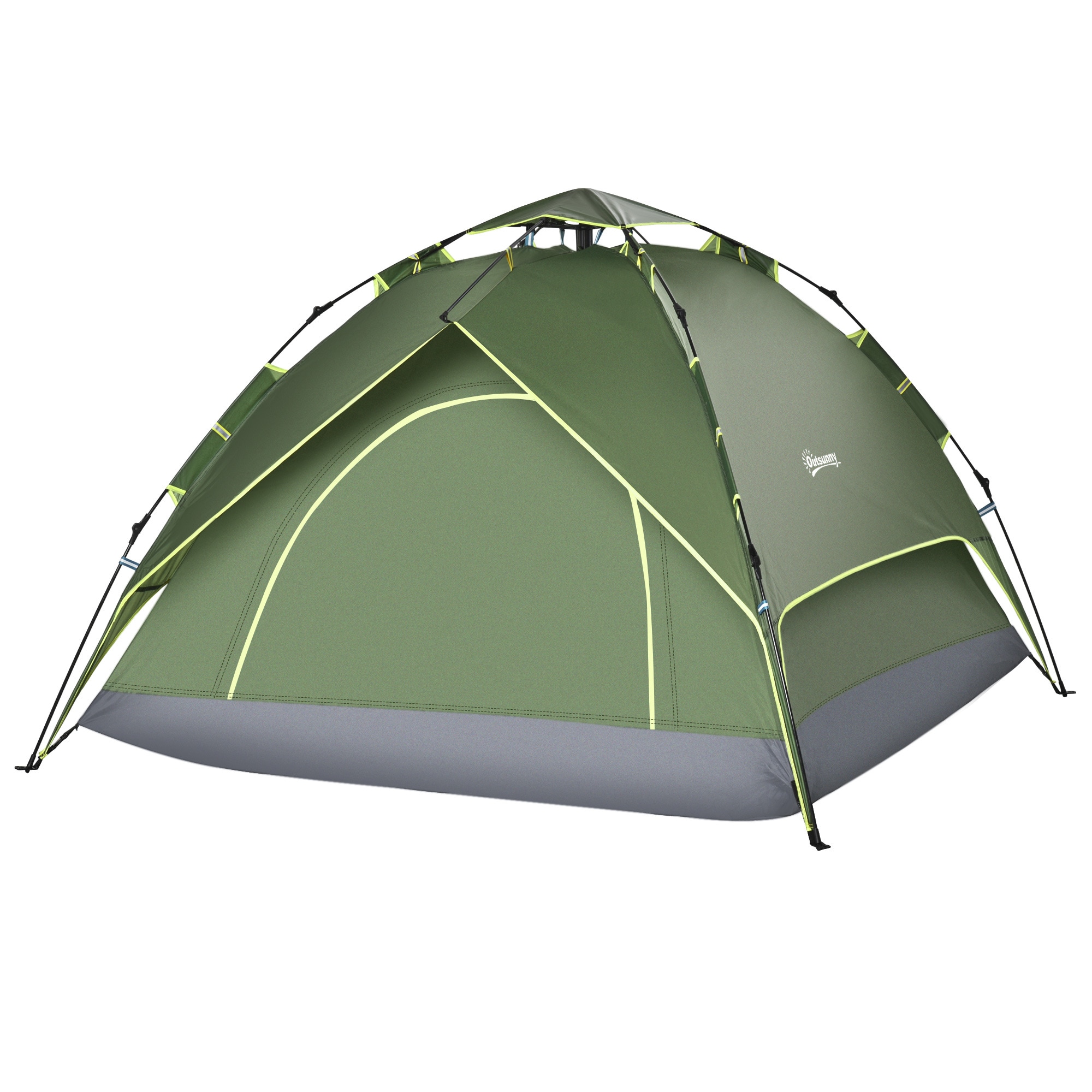 Outsunny Quick-Up-Zelt für 2 Personen + 1 Kind dunkelgrün 210 x 210 x 140 cm (LxBxH)