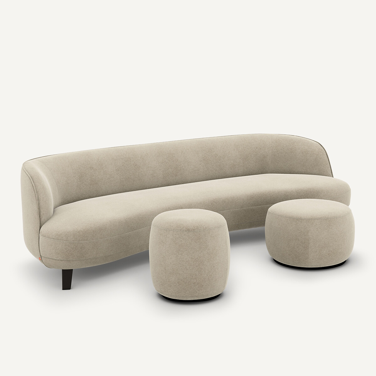 AM.PM<br>Puf XL em linho aveludado, Rosebury