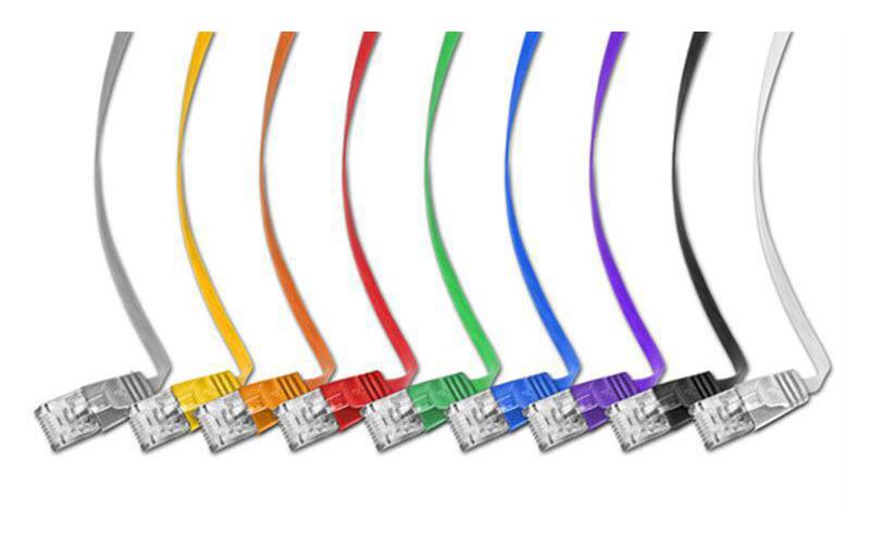 Slimpatchkabel RJ-45 - RJ-45, Cat 6, UTP, 0.5 m, GrünUnscreened/Unshielded Twisted-Pair-Kabel (UTP) mit Klinkenschutz