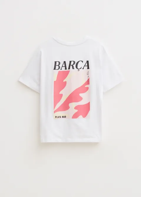 T-shirt met print Barca roze (ROS.L)