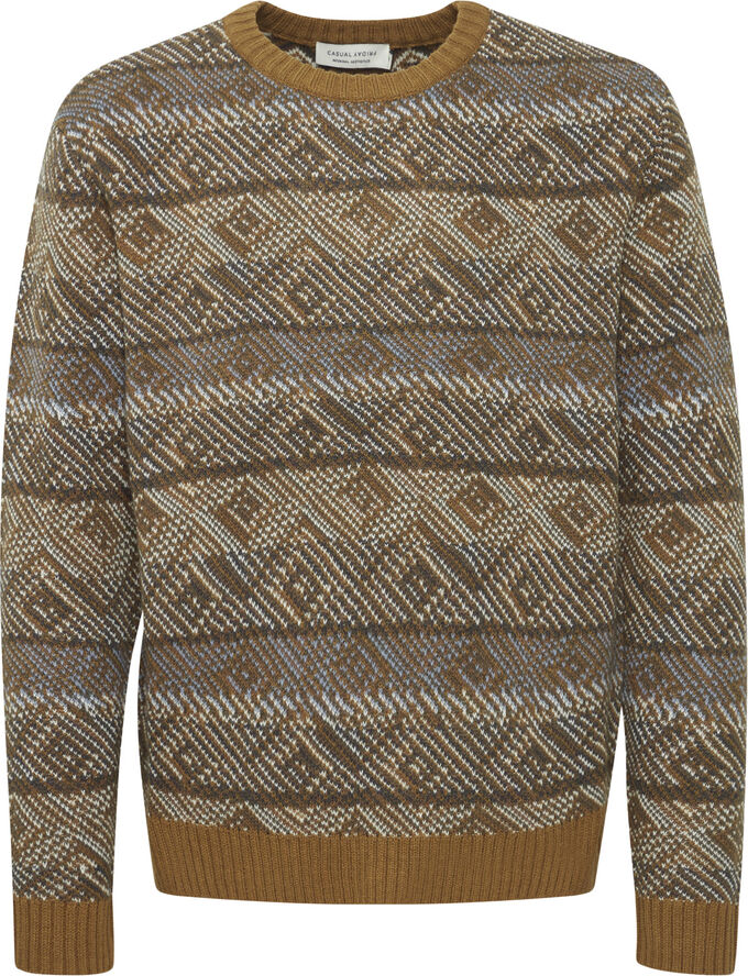 Casual Friday CFKLAES crew neck mulit knit Gothic olive