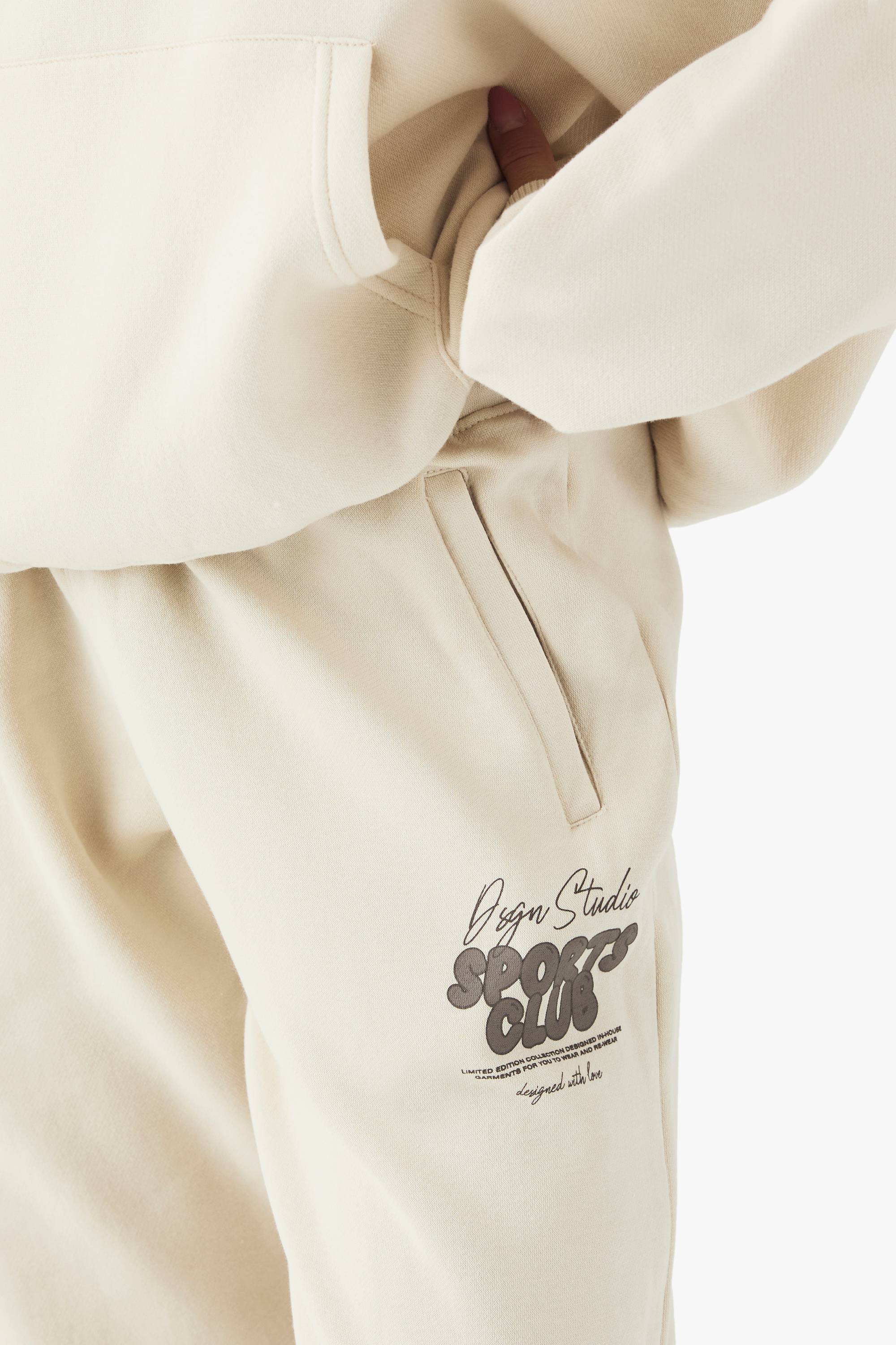 Jogging Oversize À Revers Avec Slogan Bubble Sport Dsgn Studio