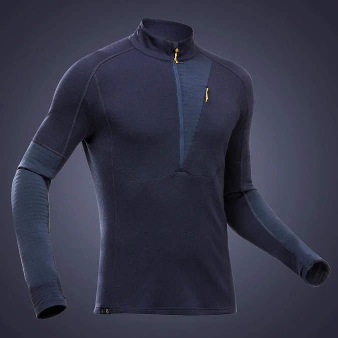 Decathlon Forclaz - Camisa de manga comprida Forclaz MT900 em lã merino para homem