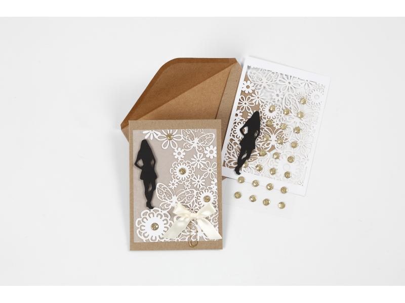Creativ Company Blankokarte 15 x 15 cm 50 Sets, Braun Karten Kraftpapier