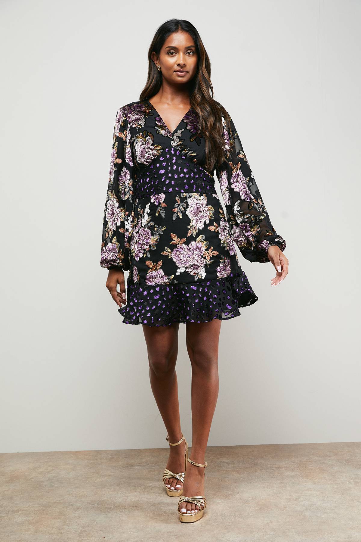 Oasis Robe Mini Dévoré Florale Mix