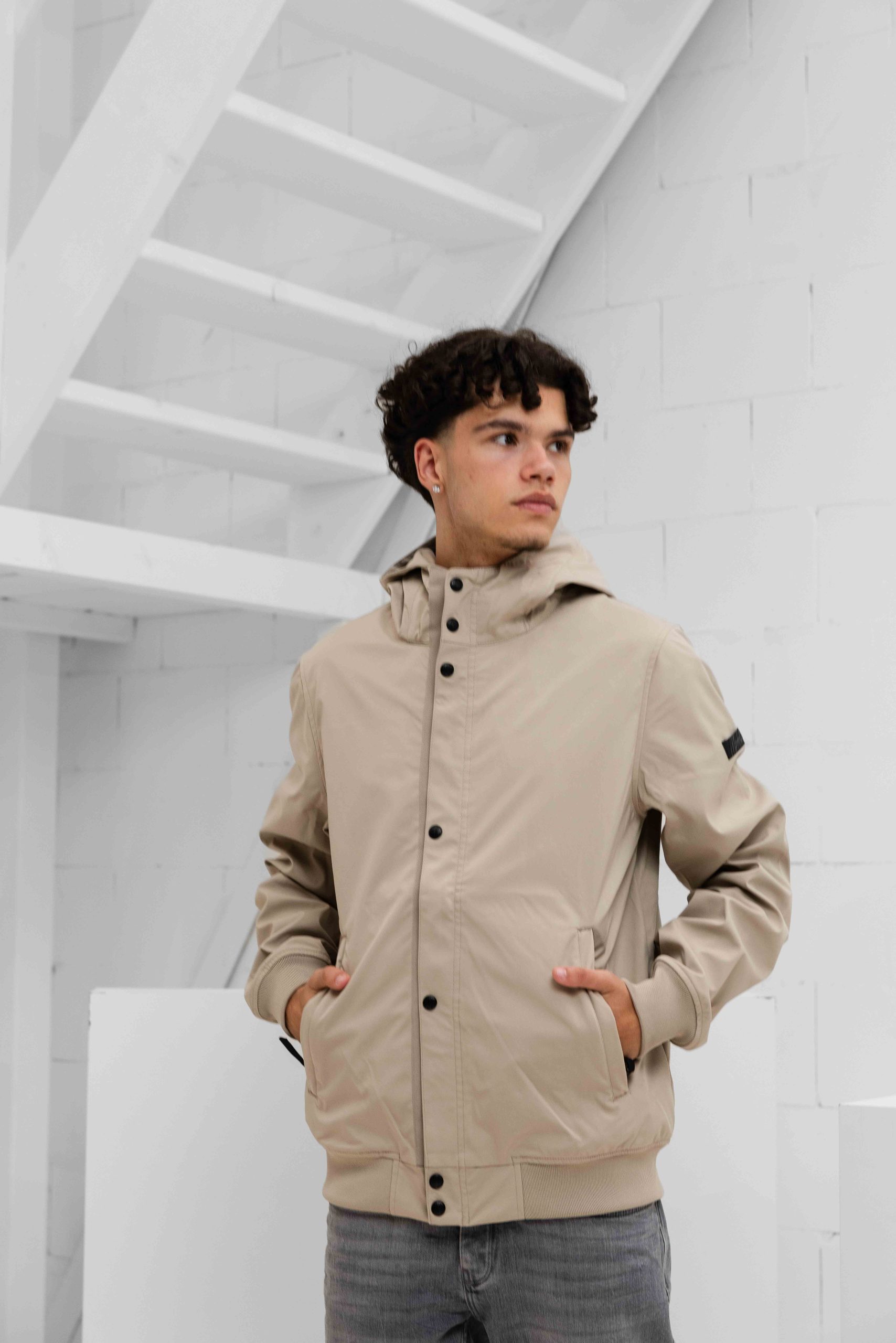 Malelions Placket Softshell Jas Heren Beige