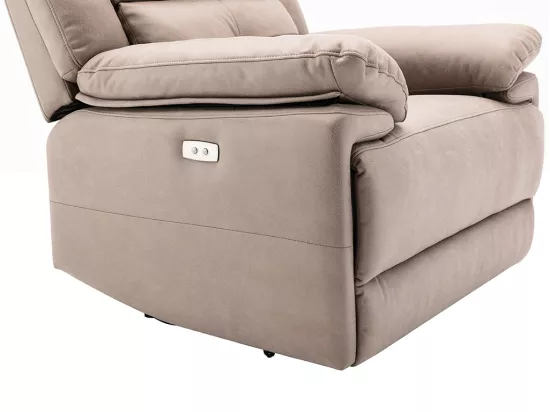 Fauteuil relax électrique en tissu taupe DOLENE