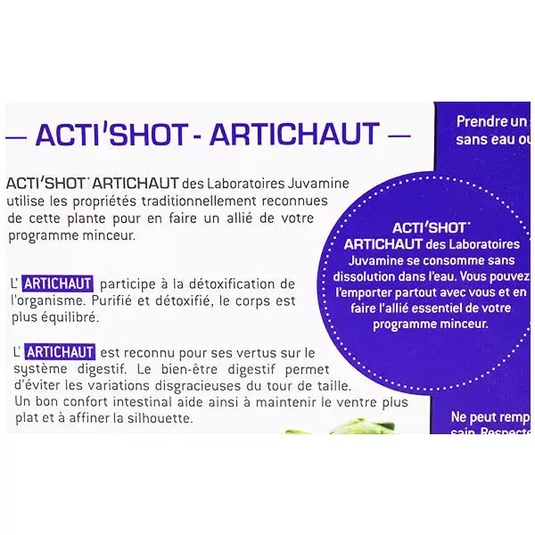 Juvamine Acti'Shot Alcachofra 10 unidades
