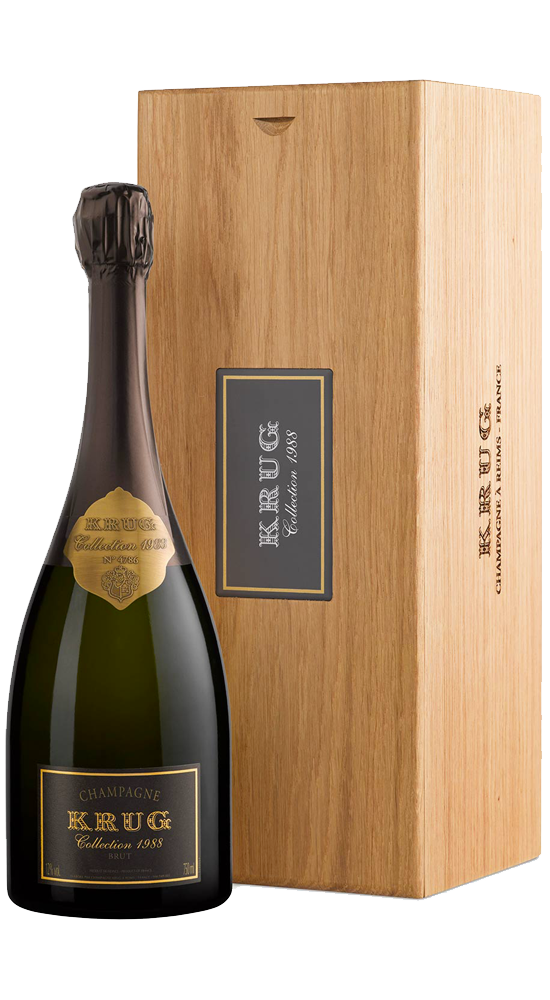 Krug : Collection 1988 dans son coffret bois Champagne-Champagne -Blanc de Blancs-