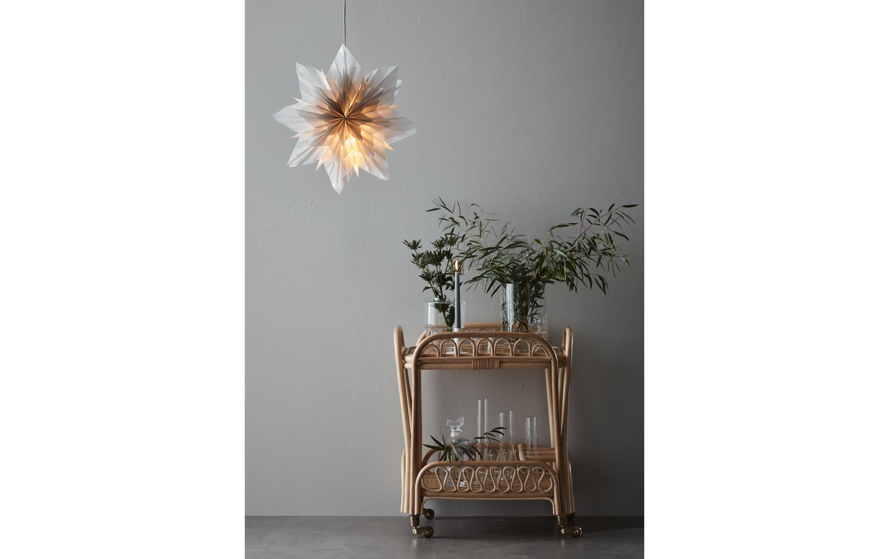 Fensterhänger Neela, LED E14 6W, Ø 45 cm, GrauLED Weihnachtsdekoration Stern