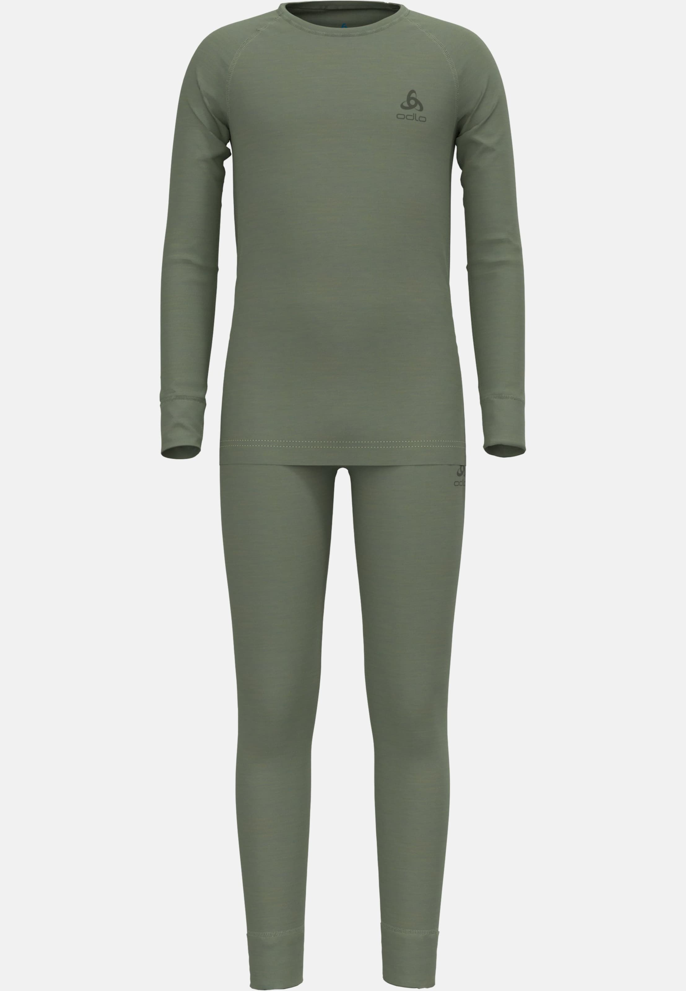 Natural Merino 200 Base layer Set in matte green