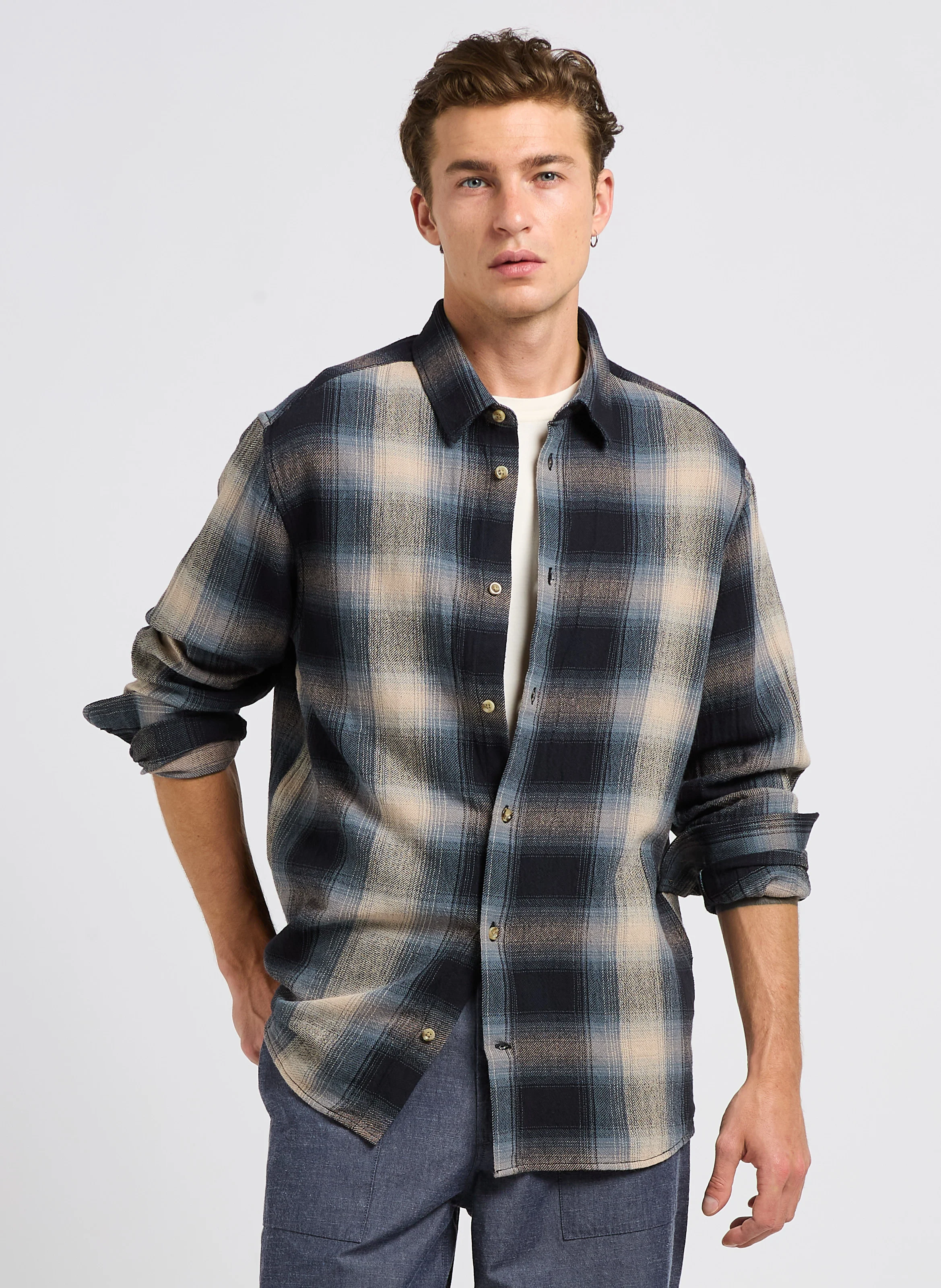 Chemise à carreaux en coton bio | Multicolore