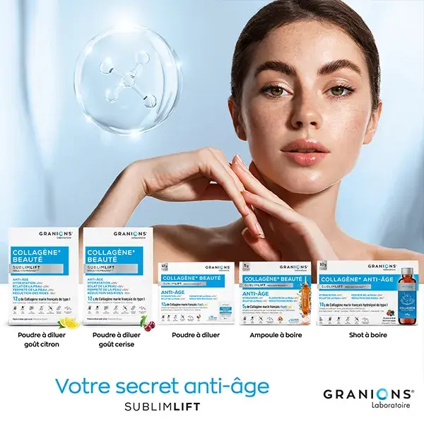 Granions SublimLift Colágeno Marinho, Ácido Hialurônico - Sabor Limão 315g
