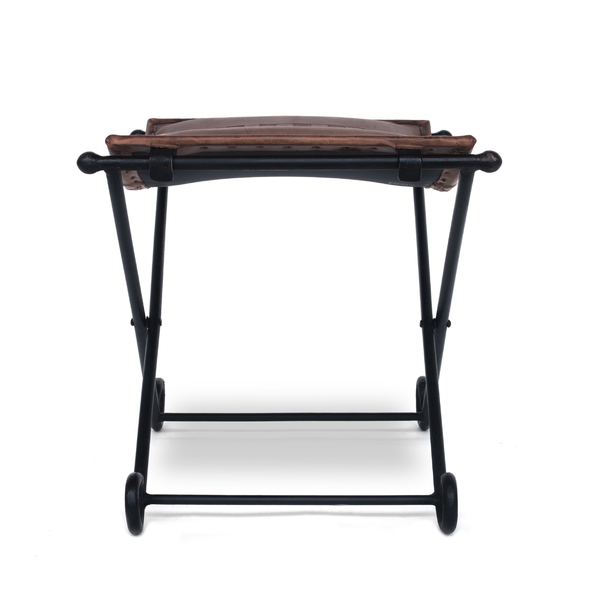 Scherenhocker 'Moreno', braun, T 56 cm, B 36 cm, H 40 cm von fischer's lagerhaus