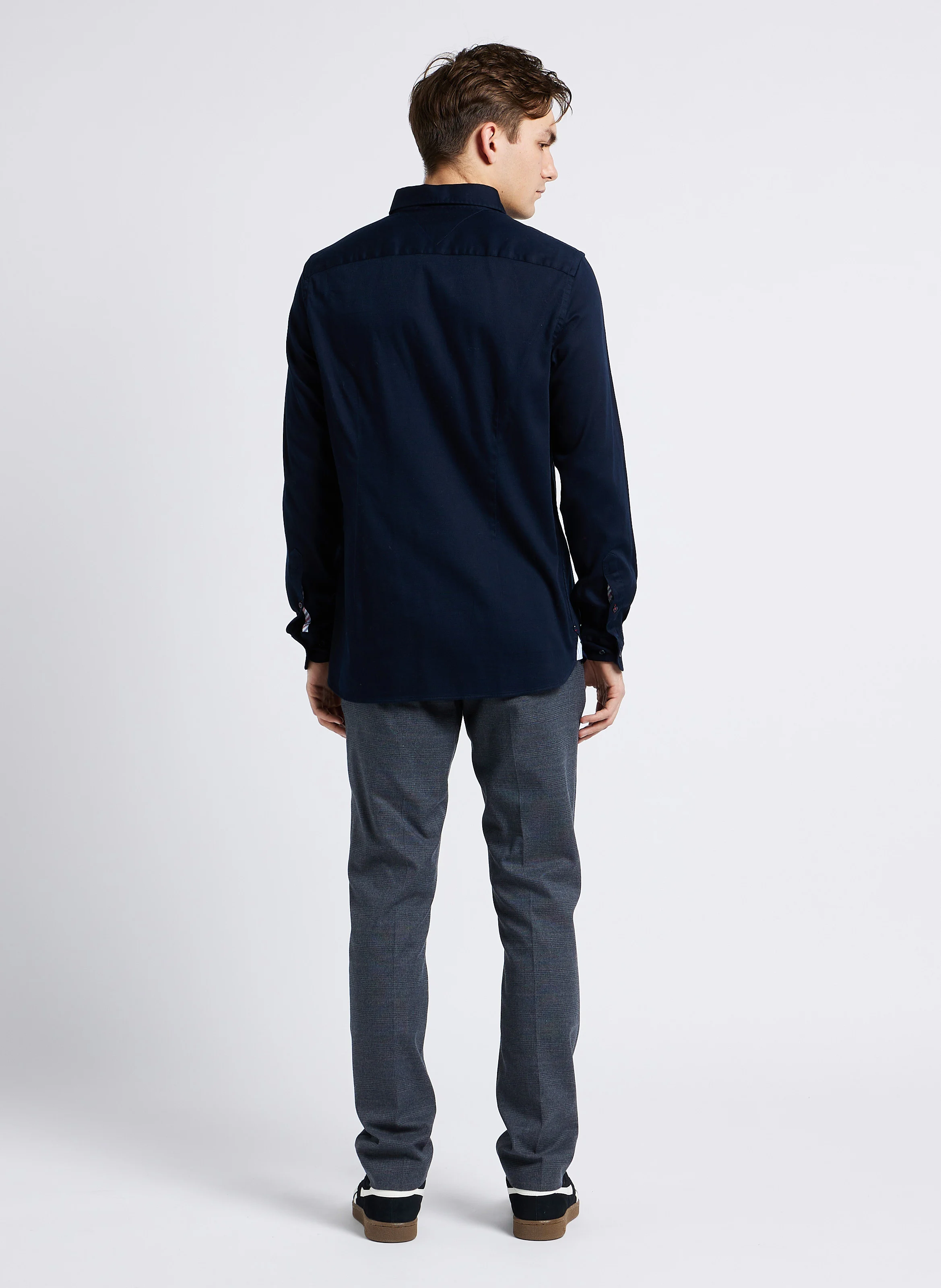 Pantalon de costume droit en coton mélangé | Bleu