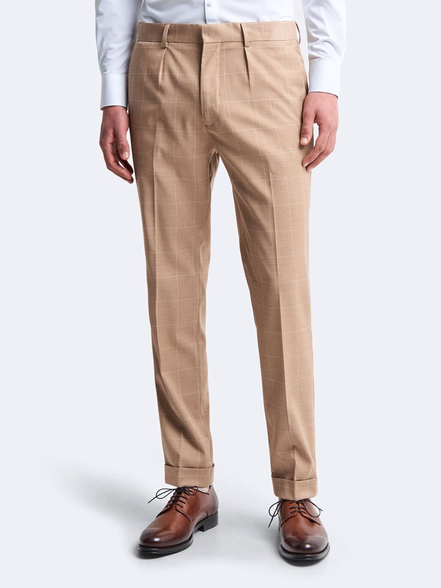 Pantalon coordonnable slim à carreaux